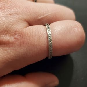 Solid Sterling Silver CZ Infiniti Band